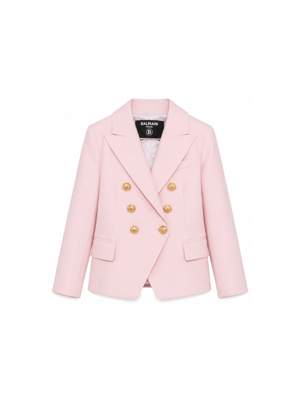 Blazer per bambina Balmain Kids rosa con due tasche laterali con patta BX2A04 I0196 50HOR BALMAIN KIDS 