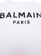 Felpa per bambino Balmain Kids bianca con stampa logo sul davanti BX4P10 Z3183 100NE BALMAIN KIDS 