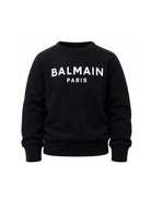 Felpa per bambino Balmain Kids nera con stampa logo sul davanti BX4P10 Z3183 930BC BALMAIN KIDS 