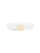 Cintura per bambina Balmain Kids bianca con fibbia con logo dorato BY0C01 Z1371 100OR BALMAIN KIDS 