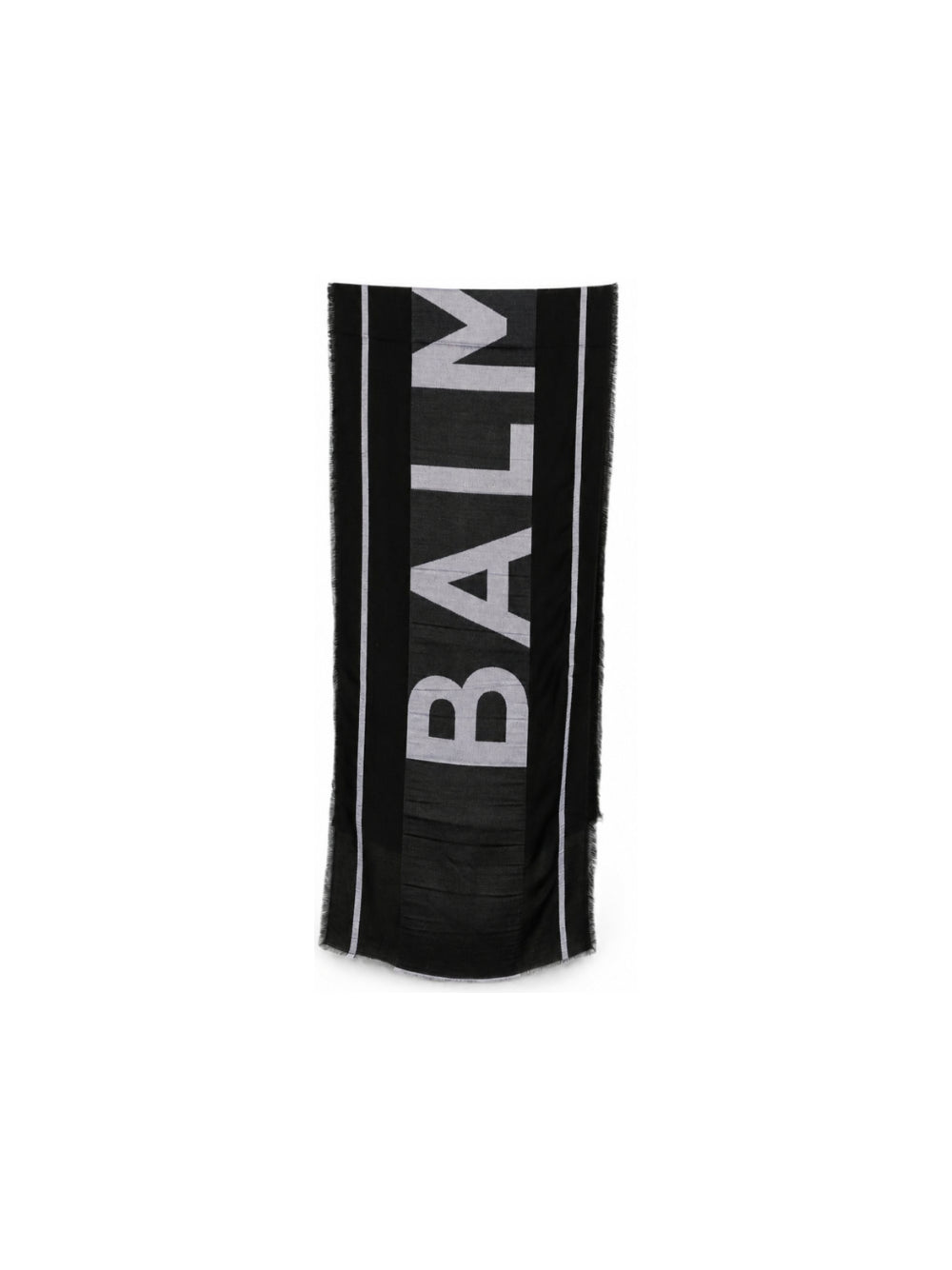 Sciarpa per bambino Balmain Kids nera con logo e bordi sfrangiati BY0R13 Z3649 930BC BALMAIN KIDS 