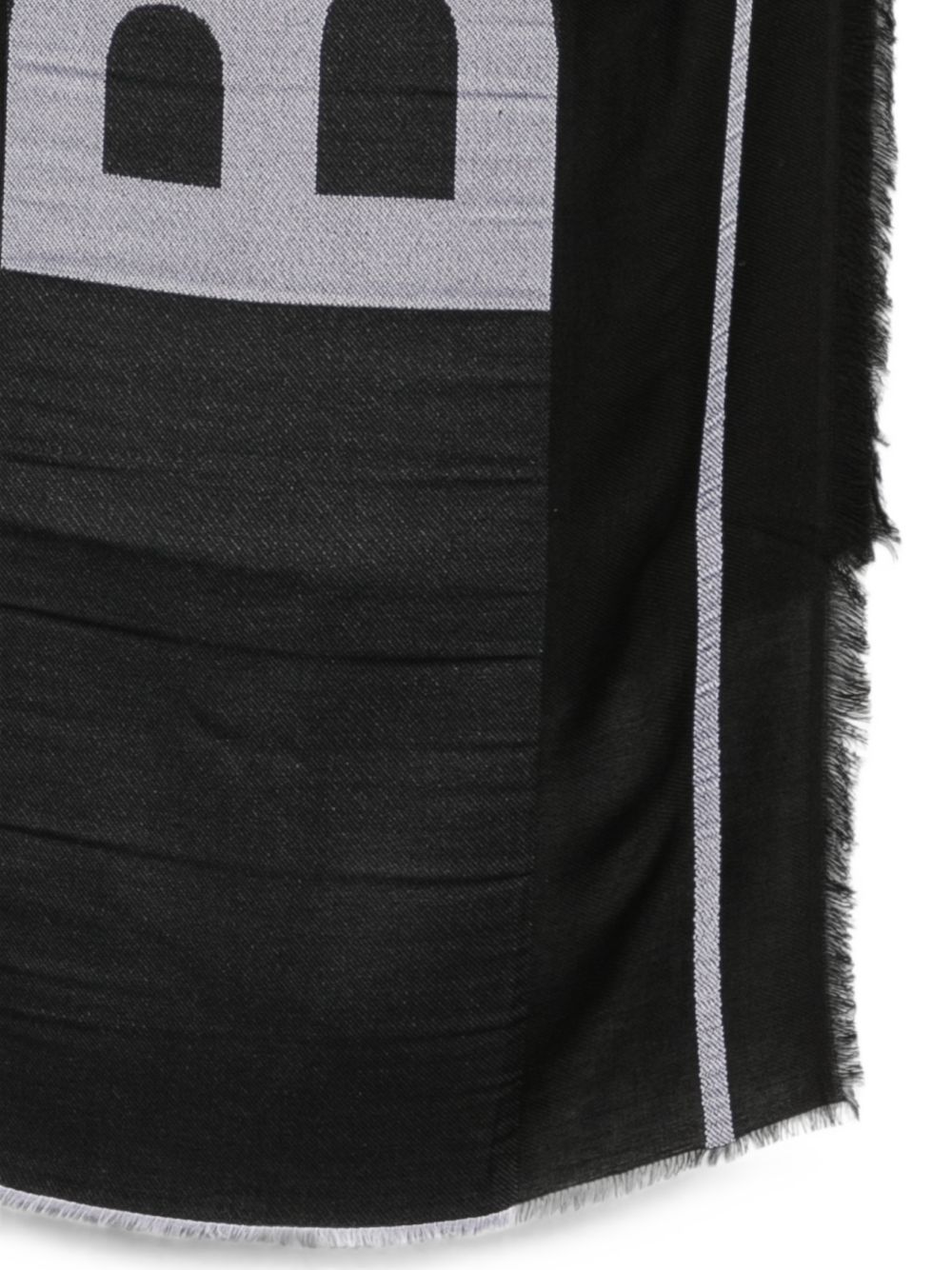 Sciarpa per bambino Balmain Kids nera con logo e bordi sfrangiati BY0R13 Z3649 930BC BALMAIN KIDS 