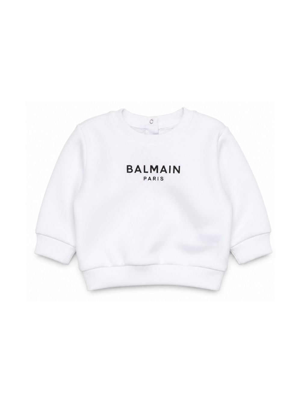 Felpa per neonati Balmain Kids bianca con stampa logo sul davanti BY4580 Z3183 100NE BALMAIN KIDS 