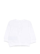 Felpa per neonati Balmain Kids bianca con stampa logo sul davanti BY4580 Z3183 100NE BALMAIN KIDS 