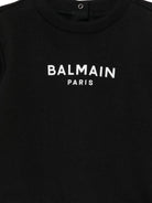 Felpa per neonati Balmain Kids nera con logo sul davanti BY4580 Z3183 930BC BALMAIN KIDS 