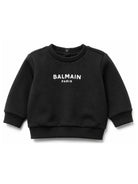 Felpa per neonati Balmain Kids nera con logo sul davanti BY4580 Z3183 930BC BALMAIN KIDS 