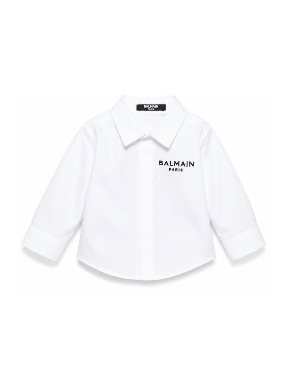 Camicia da neonato Balmain Kids bianca con logo ricamato BY5530 P0562 100NE BALMAIN KIDS 