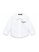 Camicia da neonato Balmain Kids bianca con logo ricamato BY5530 P0562 100NE BALMAIN KIDS 