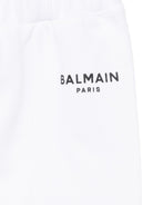 Pantaloni per neonati Balmain Kids bianchi con logo sul davanti BY6610 Z3183 100NE BALMAIN KIDS 