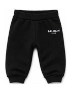 Pantaloni per neonati Balmain Kids neri con logo sul davanti BY6610 Z3183 930BC BALMAIN KIDS 