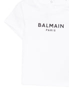 T-shirt da neonato balmain Kids bianca con stampa logo BY8631 Z3672 100NE BALMAIN KIDS 