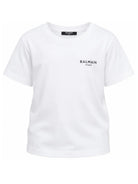 T-shirt per bambino Balmain Kids bianca con logo sul davanti BY8R31 Z3672 100NE BALMAIN KIDS 