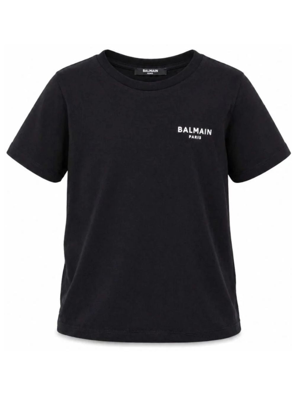 T-shirt per bambino Balmain Kids nera con logo sul davanti BY8R31 Z3672 930BC BALMAIN KIDS 