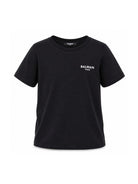 T-shirt per bambino Balmain Kids nera con logo sul davanti BY8R31 Z3672 930BC BALMAIN KIDS 