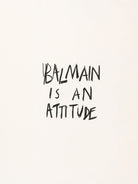 Coperta per neonati Balmain Kids bianca con scritta "Balmain is an attitude" sul davanti BZ0310 Z3672 102NE BALMAIN KIDS 