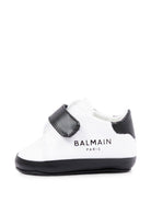 Sneakers per neonati Balmain Kids bianche e nere con logo sul davanti BZ0336 Y0051 100NE BALMAIN KIDS 
