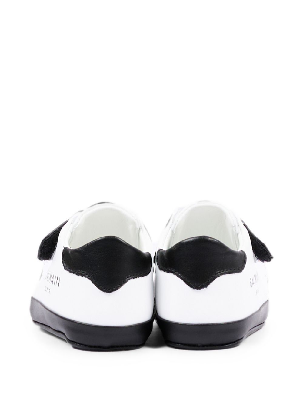 Sneakers per neonati Balmain Kids bianche e nere con logo sul davanti BZ0336 Y0051 100NE BALMAIN KIDS 