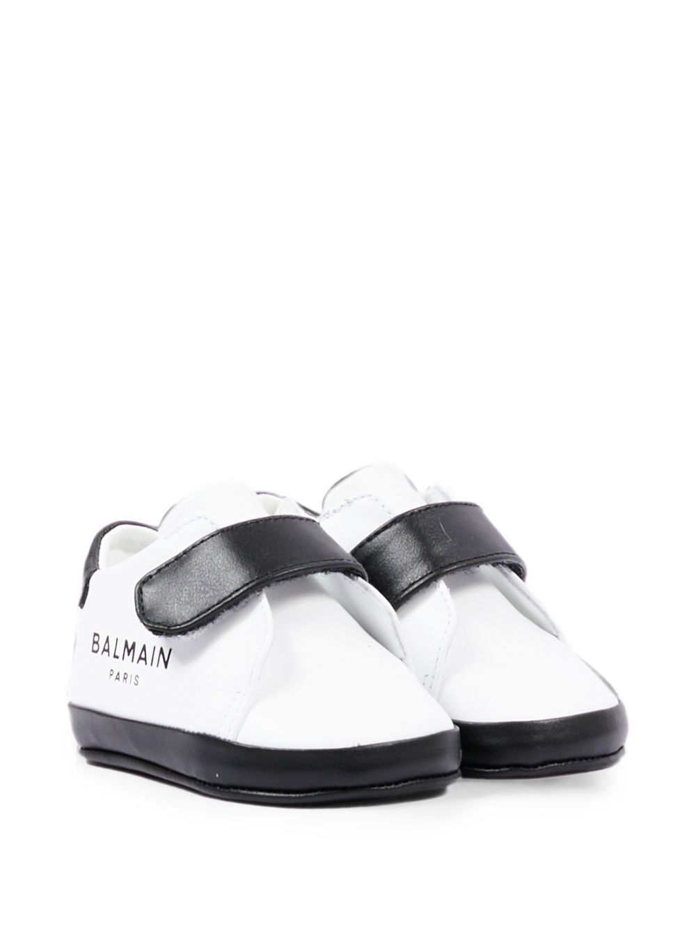 Sneakers per neonati Balmain Kids bianche e nere con logo sul davanti BZ0336 Y0051 100NE BALMAIN KIDS 