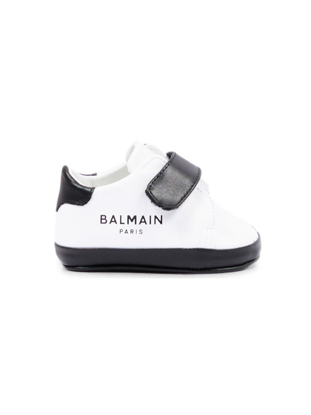 Sneakers per neonati Balmain Kids bianche e nere con logo sul davanti BZ0336 Y0051 100NE BALMAIN KIDS 