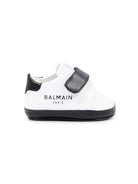 Sneakers per neonati Balmain Kids bianche e nere con logo sul davanti BZ0336 Y0051 100NE BALMAIN KIDS 