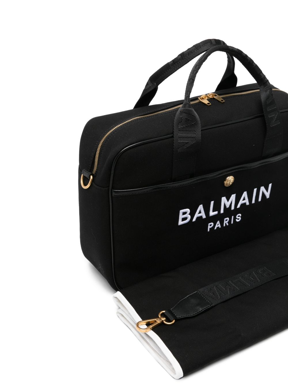 Borsa fasciatoio per neonati Balmain Kids nera con logo sul davanti BZ0508 Z0042 930BC BALMAIN KIDS 