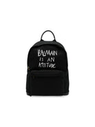 Zaino per bambini Balmain Kids nero con stampa grafica sul davanti BZ0I26 Z0042 930 BALMAIN KIDS 