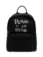 Zaino per bambini Balmain Kids nero con stampa grafica sul davanti BZ0I26 Z0042 930 BALMAIN KIDS 