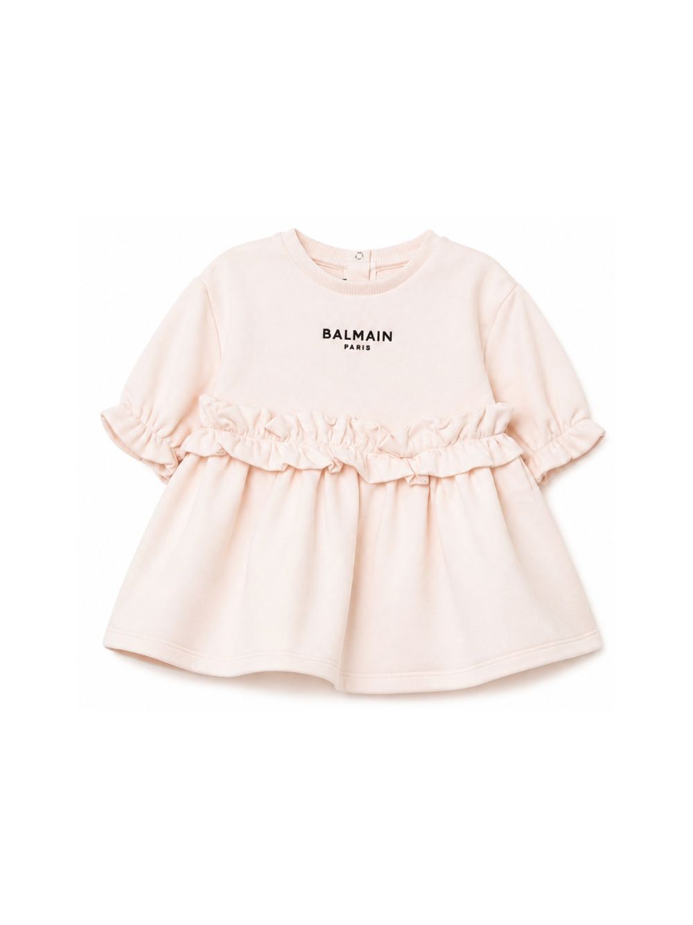 Abito per neonata Balmain Kids rosa con logo sul davanti BZ1050 Z3183 508NE BALMAIN KIDS 