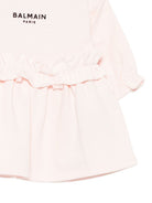 Abito per neonata Balmain Kids rosa con logo sul davanti BZ1050 Z3183 508NE BALMAIN KIDS 