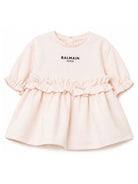Abito per neonata Balmain Kids rosa con logo sul davanti BZ1050 Z3183 508NE BALMAIN KIDS 
