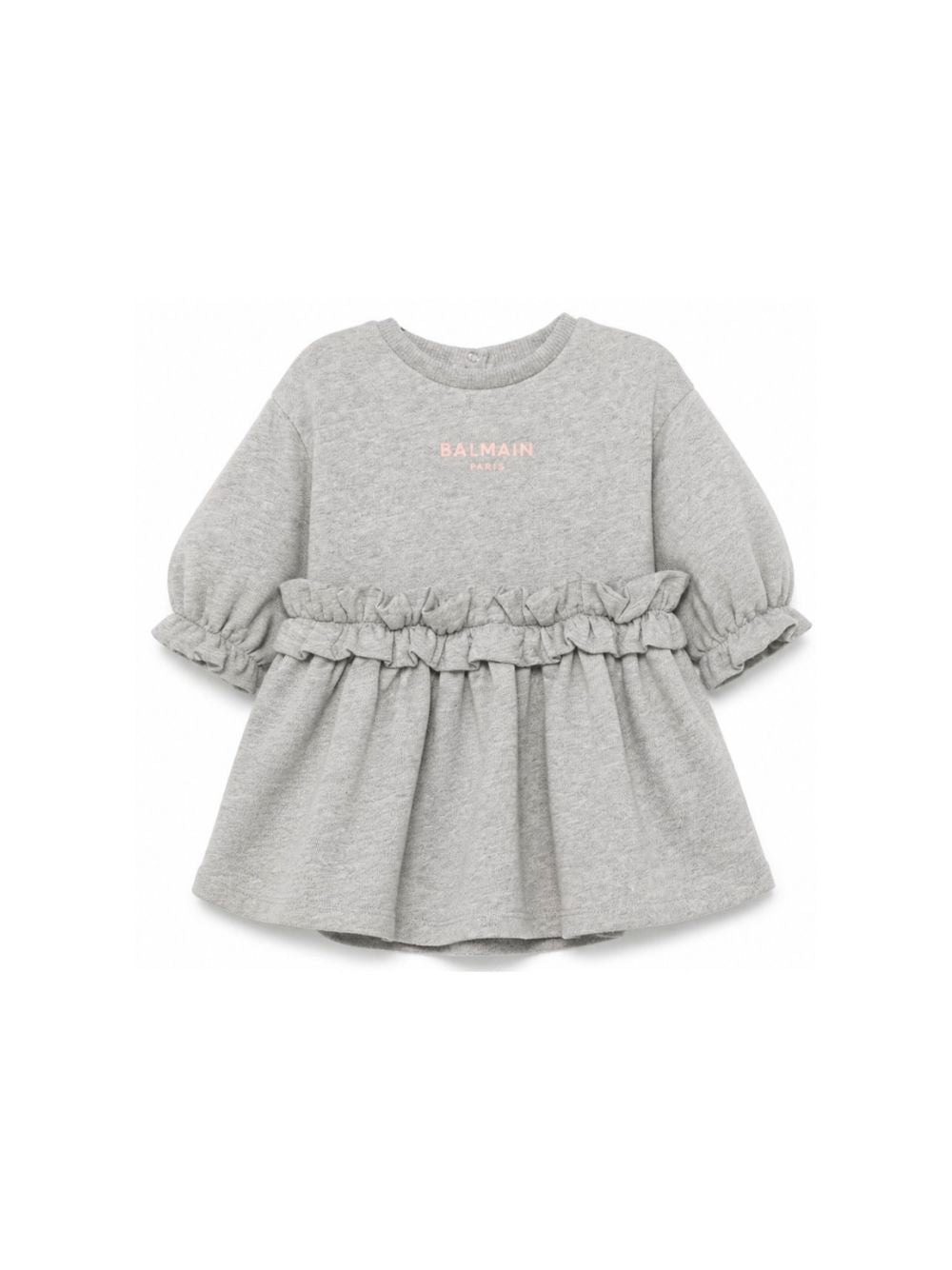 Abito per neonata Balmain Kids grigio con logo sul davanti BZ1050 Z3188 806RS BALMAIN KIDS 