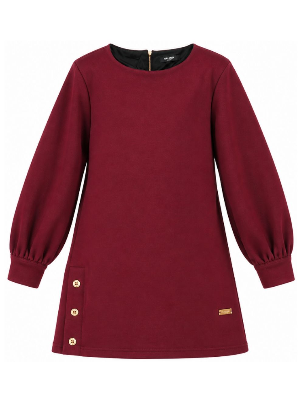 Abito per bambina Balmain Kids rosso con placca logo color oro BZ1B00 J0371 530OR BALMAIN KIDS 