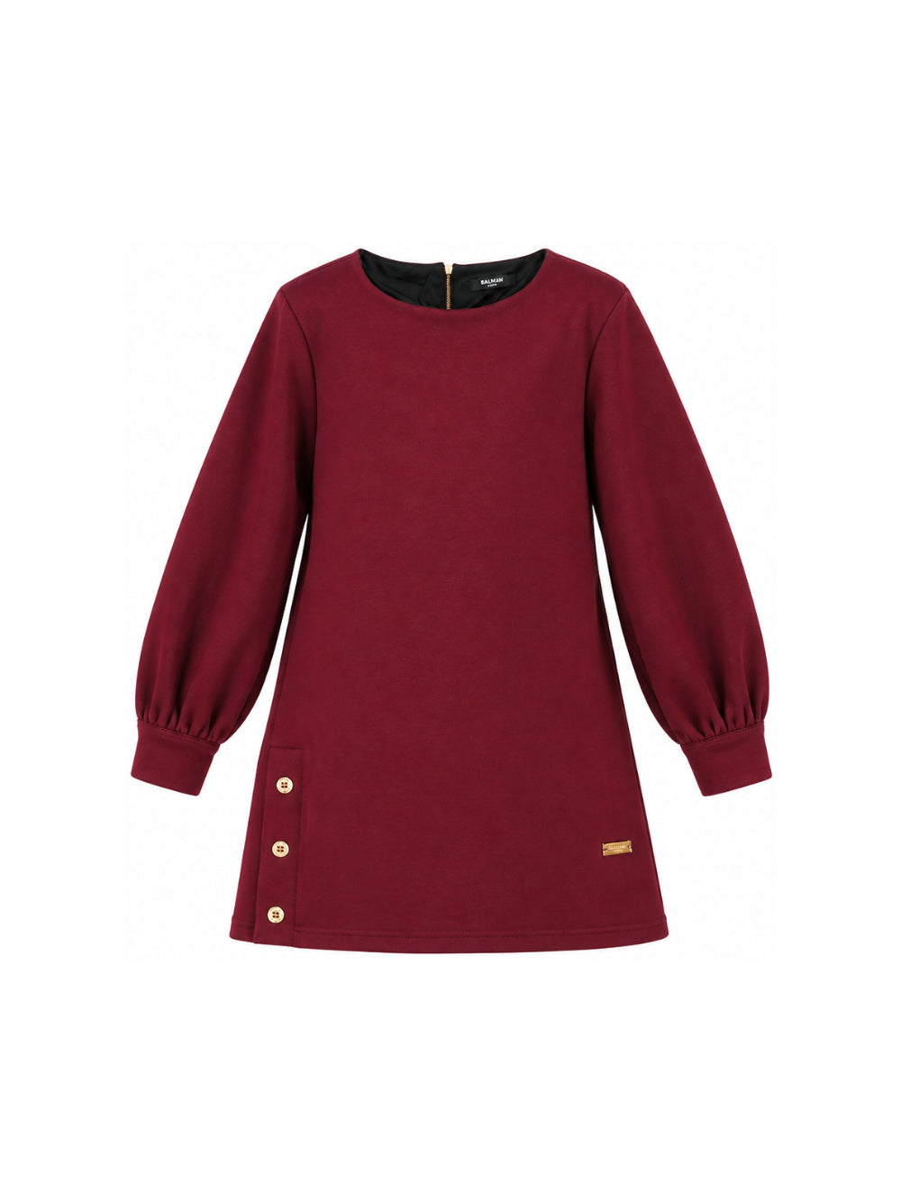 Abito per bambina Balmain Kids rosso con placca logo color oro BZ1B00 J0371 530OR BALMAIN KIDS 