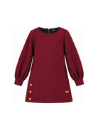 Abito per bambina Balmain Kids rosso con placca logo color oro BZ1B00 J0371 530OR BALMAIN KIDS 
