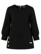 Abito per bambina Balmain Kids nero con placca con logo sul davanti BZ1B00 J0371 930OR BALMAIN KIDS 