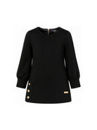 Abito per bambina Balmain Kids nero con placca con logo sul davanti BZ1B00 J0371 930OR BALMAIN KIDS 