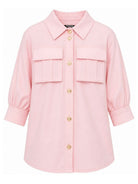 Abito per bambina Balmain Kids rosa con colletto classico BZ1B10 I0196 50HOR BALMAIN KIDS 