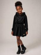 Abito per bambina Balmain Kids nero con design arricciato BZ1B40 K0005 930OR BALMAIN KIDS 