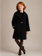 Cappotto per bambina Balmain Kids nero con revers oversize BZ2A40 E0169 930OR BALMAIN KIDS 