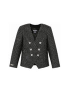 Blazer per bambina Balmain Kids nero con decorazioni paillettes all-over BZ2A64 U0283 930AG BALMAIN KIDS 