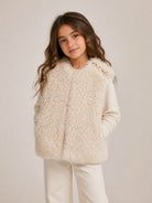 Giubbino per bambina Balmain Kids bianco sporco in pelliccia BZ2B12 H0081 102OR BALMAIN KIDS 