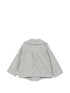 Blazer per bambina Balmain Kids grigio in doppiopetto con maniche ampie BZ2H10 E0254 806OR BALMAIN KIDS 