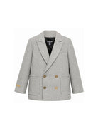 Cappotto per bambino Balmain Kids grigio con revers a punta BZ2H24 I0341 806OR BALMAIN KIDS 
