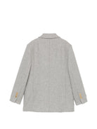 Cappotto per bambino Balmain Kids grigio con revers a punta BZ2H24 I0341 806OR BALMAIN KIDS 