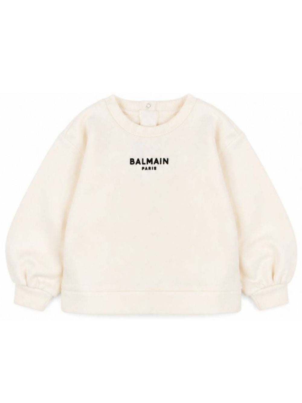 Felpa per neonato Balmain Kids bianca avorio con stampa logo sul davanti BZ4010 Z3183 102NE BALMAIN KIDS 