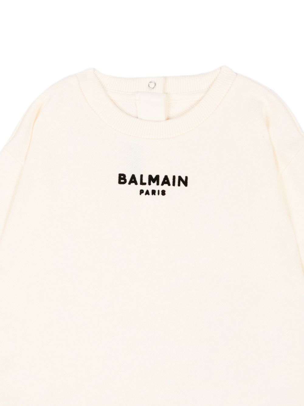 Felpa per neonato Balmain Kids bianca avorio con stampa logo sul davanti BZ4010 Z3183 102NE BALMAIN KIDS 