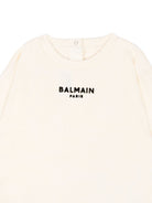 Felpa per neonato Balmain Kids bianca avorio con stampa logo sul davanti BZ4010 Z3183 102NE BALMAIN KIDS 