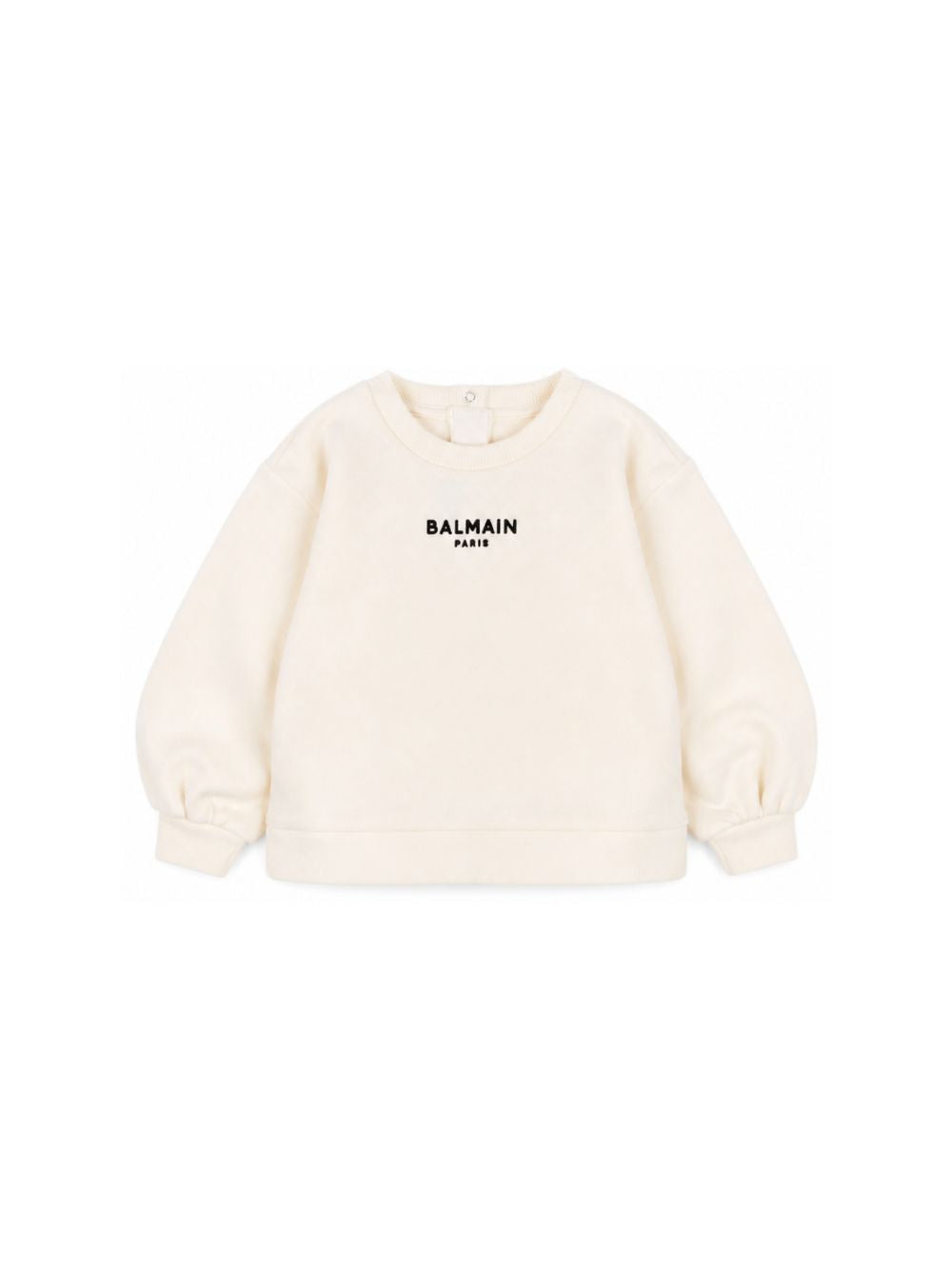 Felpa per neonato Balmain Kids bianca avorio con stampa logo sul davanti BZ4010 Z3183 102NE BALMAIN KIDS 