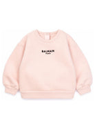 Felpa per neonata Balmain Kids rosa con stampa grafica sul davanti BZ4010 Z3183 508NE BALMAIN KIDS 