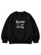 Maglione per neonato Balmain Kids nero con slogan stampato sul davanti BZ4360 Z3183 930BC BALMAIN KIDS 